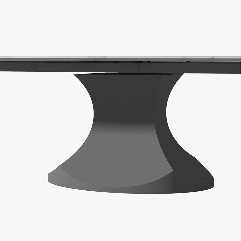 Blanc Pierre frittée brillante Extendable Dining Tables