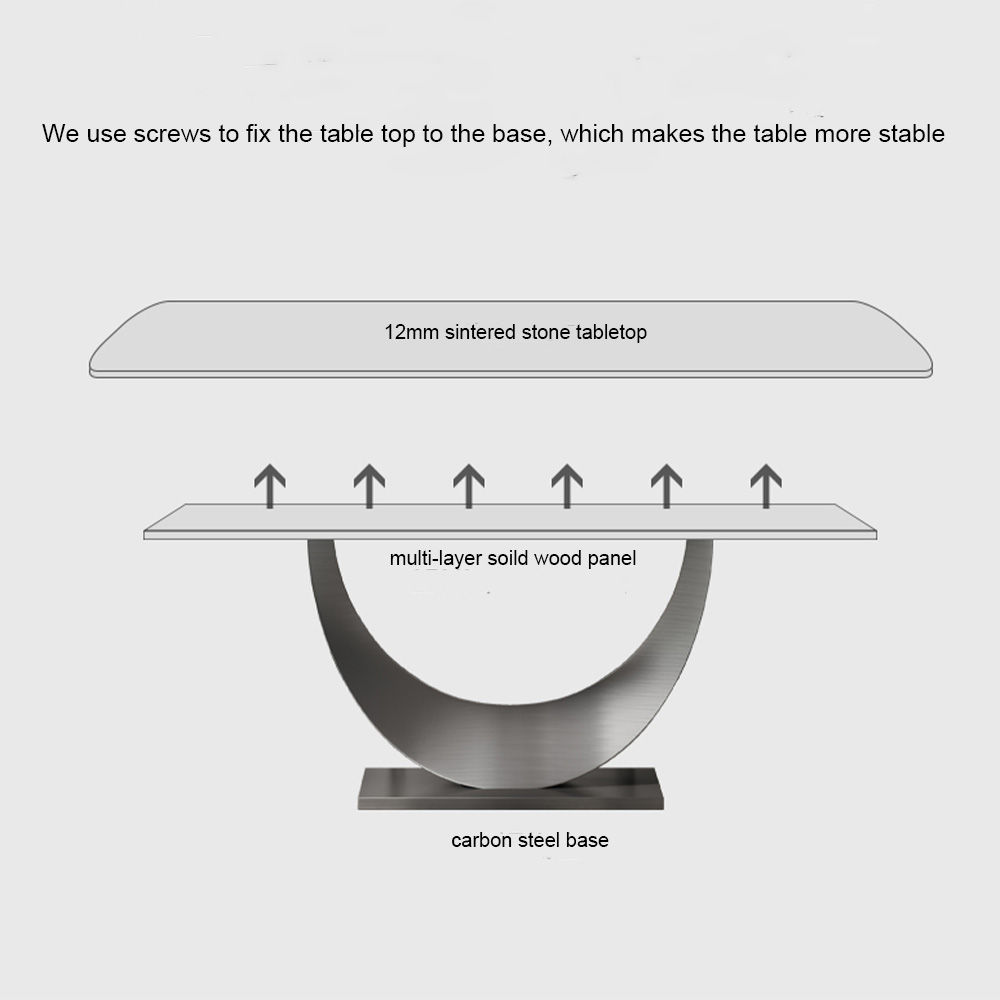 for 4 Black & Silver Glossy Sintered Stone Dining Tables