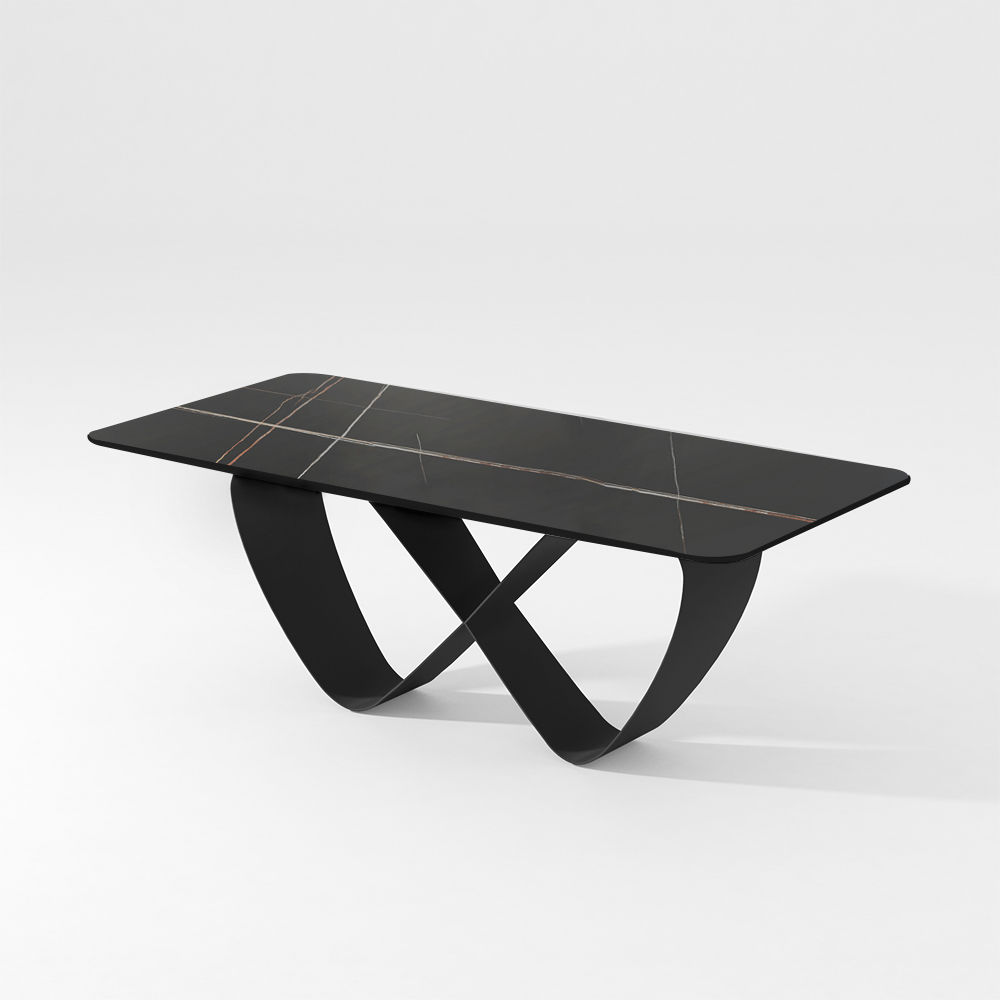 Black Matte Sintered Stone Dining Tables