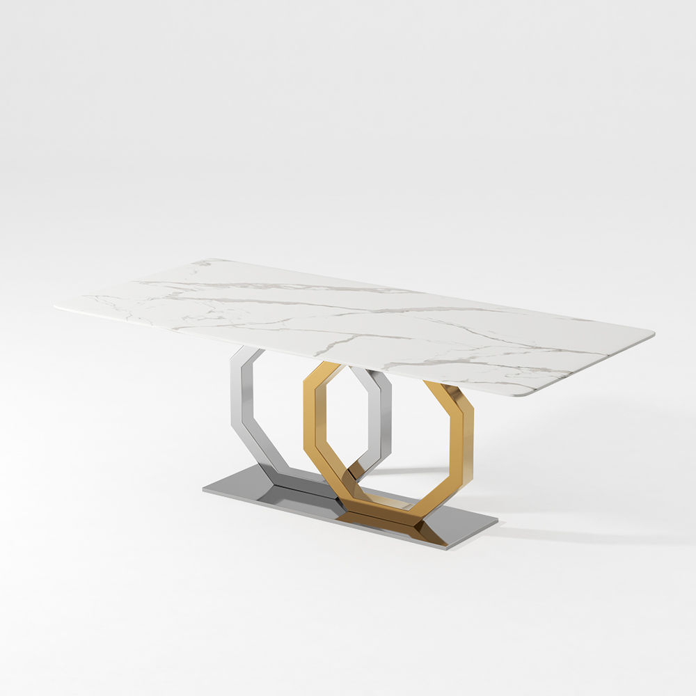 White Faux Marble Dining Tables