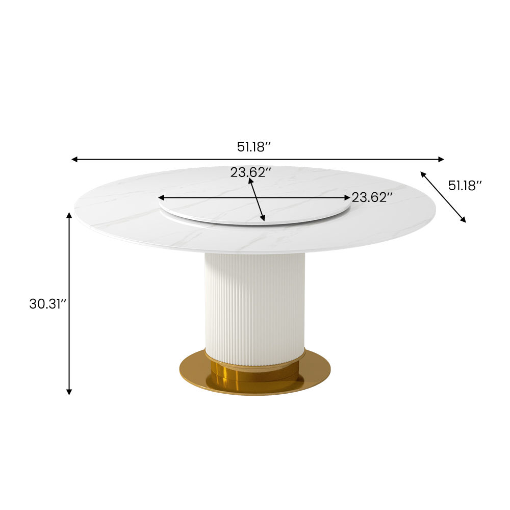 Modern White Glossy Sintered Stone Dining Tables