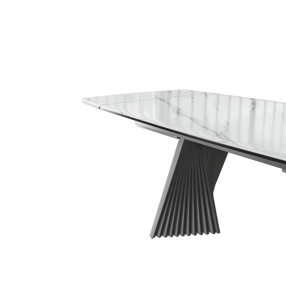 for 10 White Glossy Sintered Stone Extendable Dining Tables