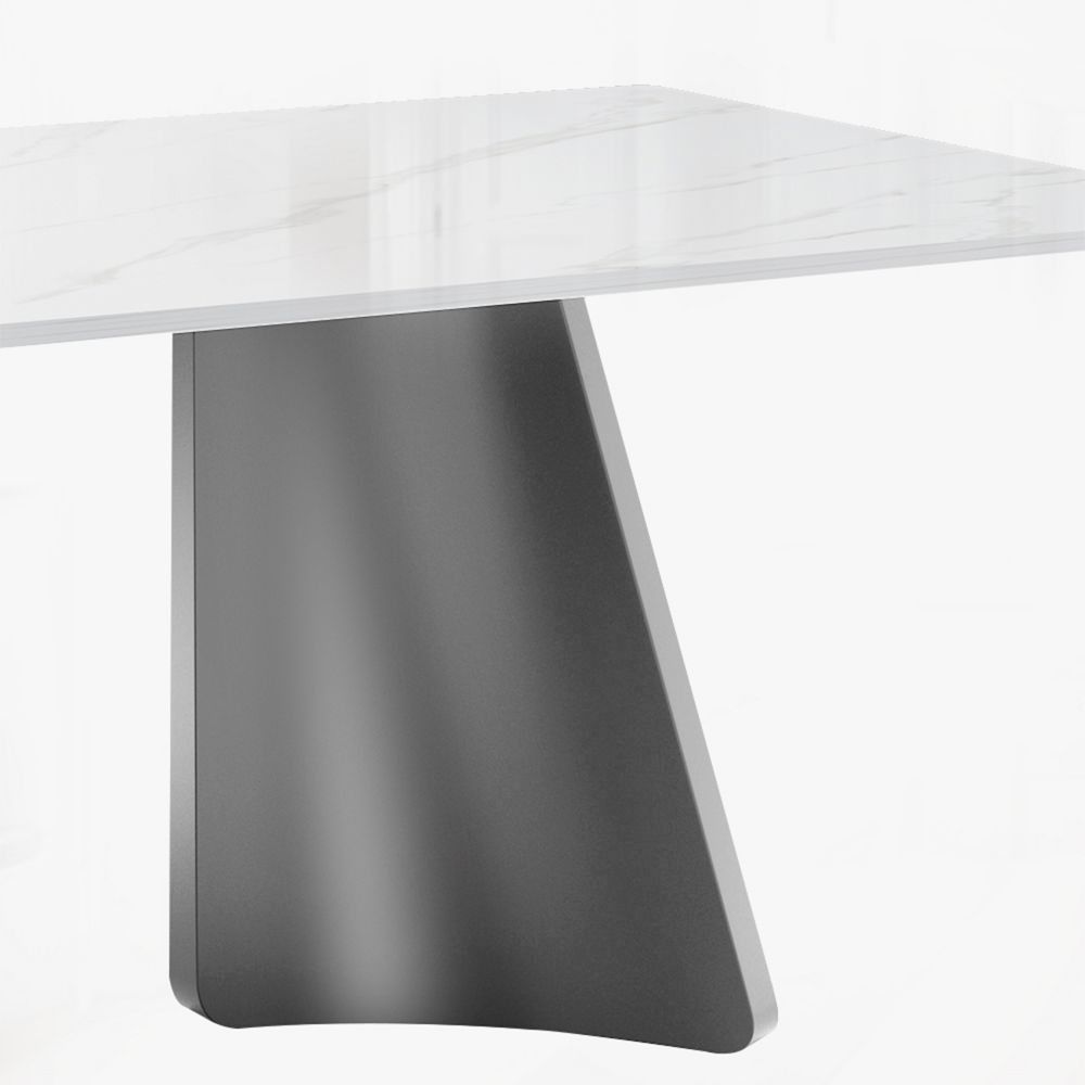 Sintered Stone White Glossy Sintered Stone Dining Tables