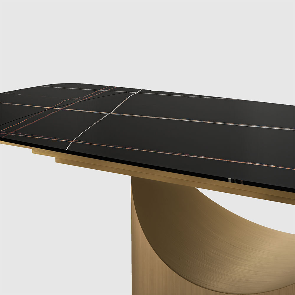 Pierre frittée Noir Pierre frittée mate Extendable Dining Tables