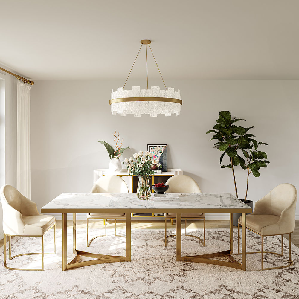 White Faux Marble Dining Tables