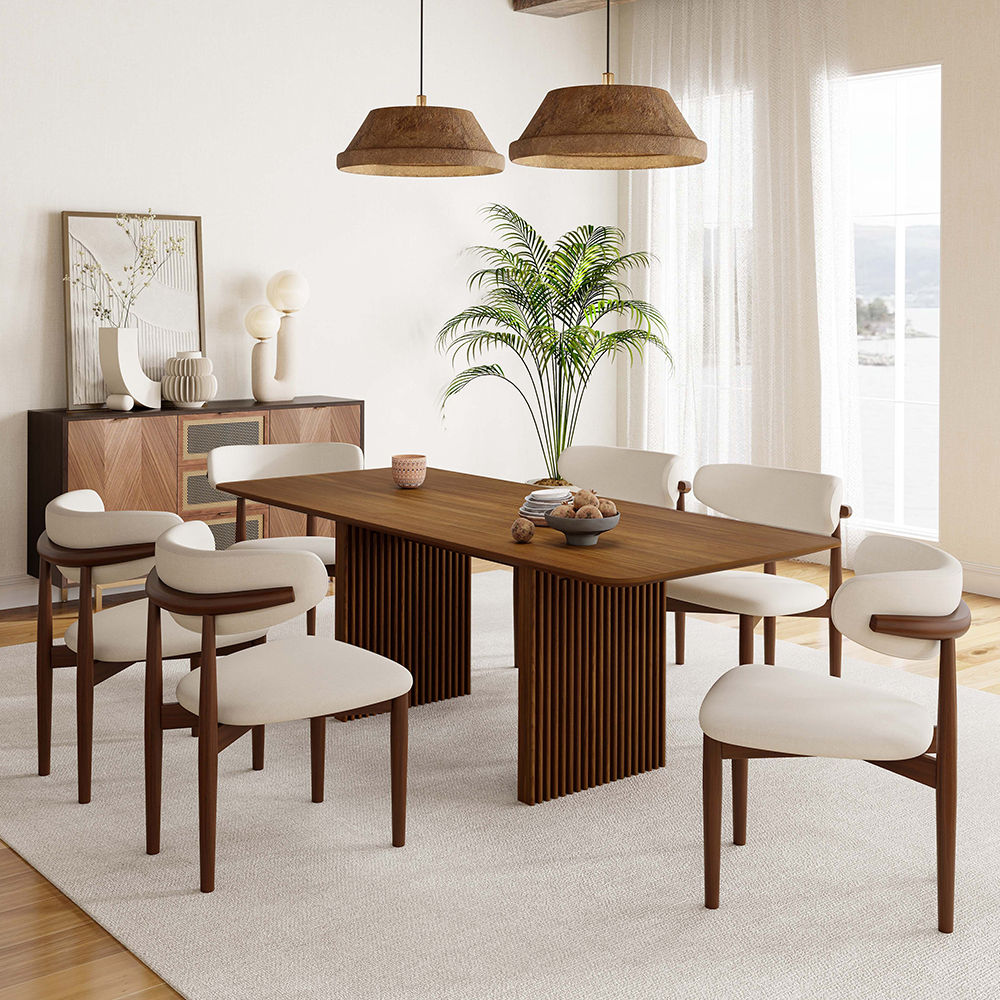 Mid Century Modern Walnut MDF Dining Tables