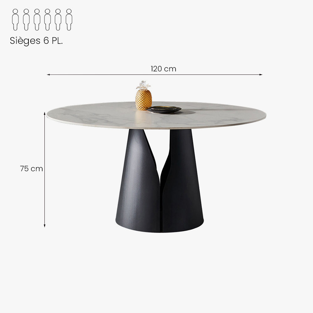 Blanc Pierre frittée mate Tables à manger