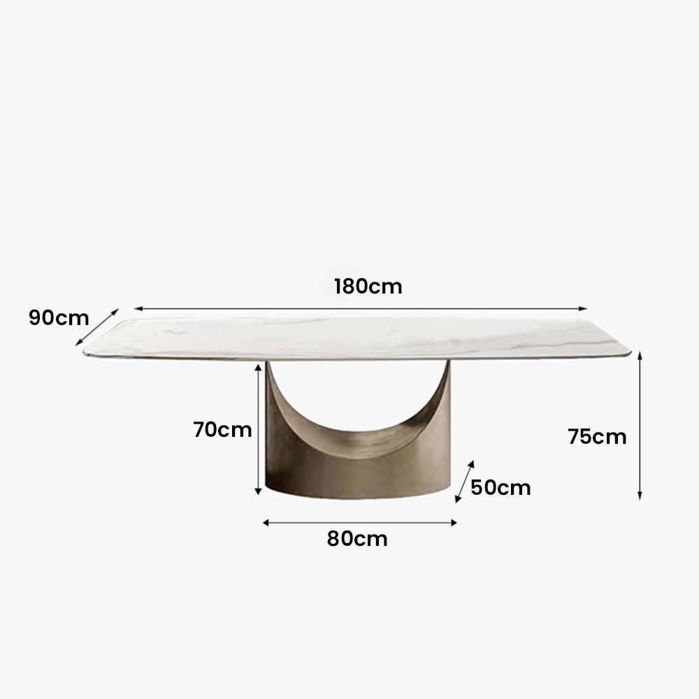 Extensible Blanc Pierre frittée et acier au carbone Tables à manger