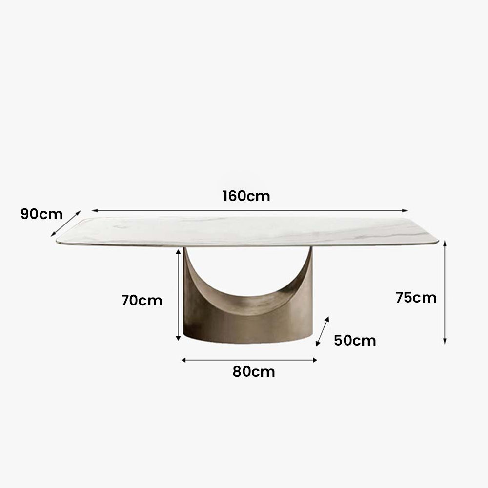 Extensible Blanc Pierre frittée et acier au carbone Tables à manger