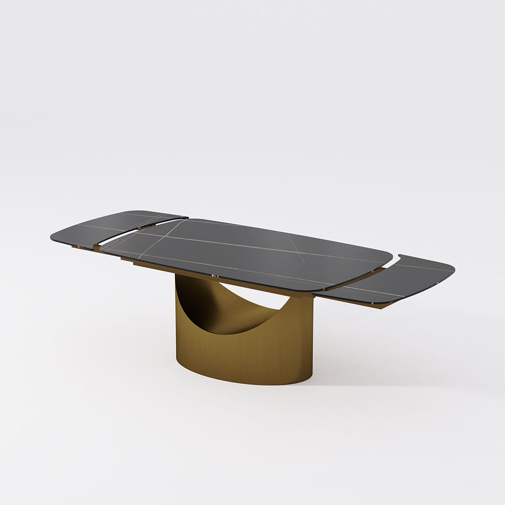 Noir Pierre frittée mate Extendable Dining Tables