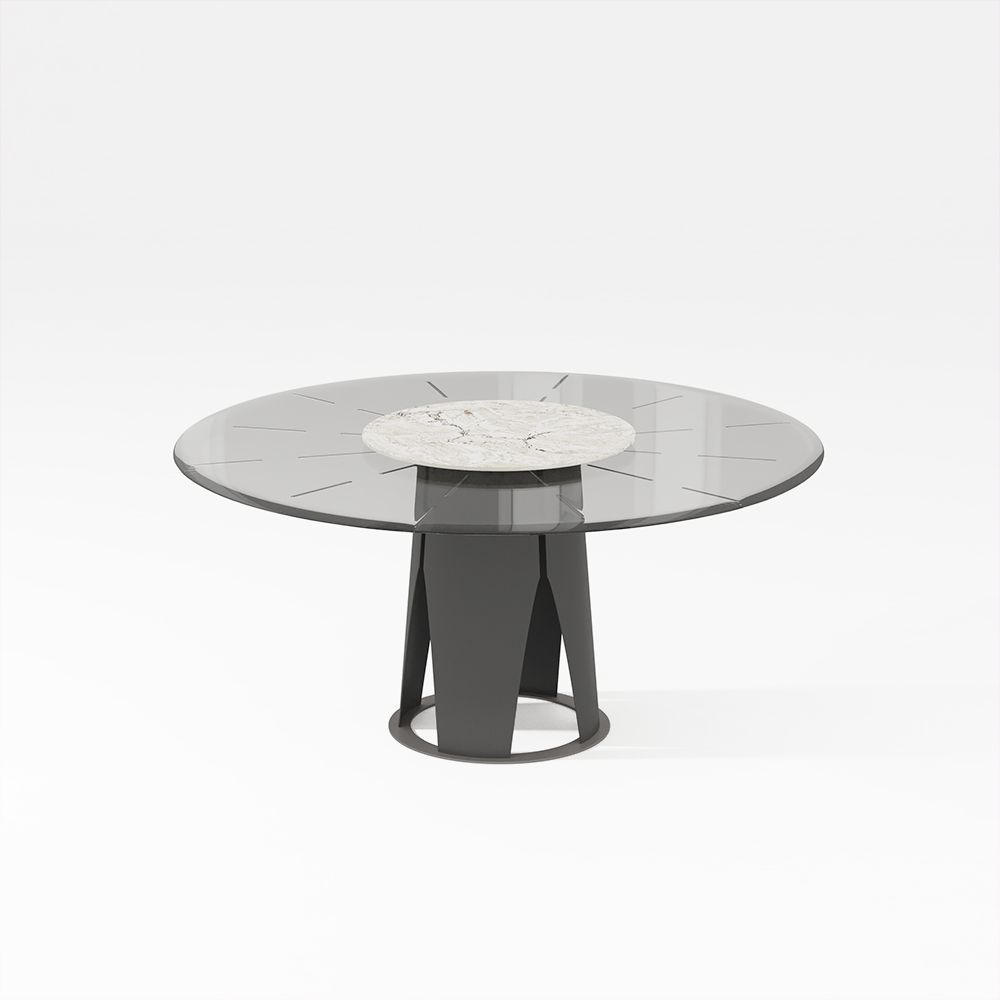 Partly Assemble Gray Glass Dining Tables
