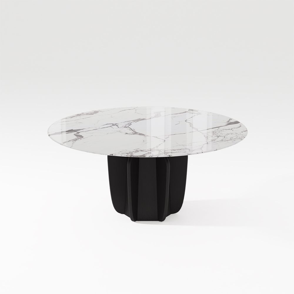 White & Gray Faux Marble Dining Tables