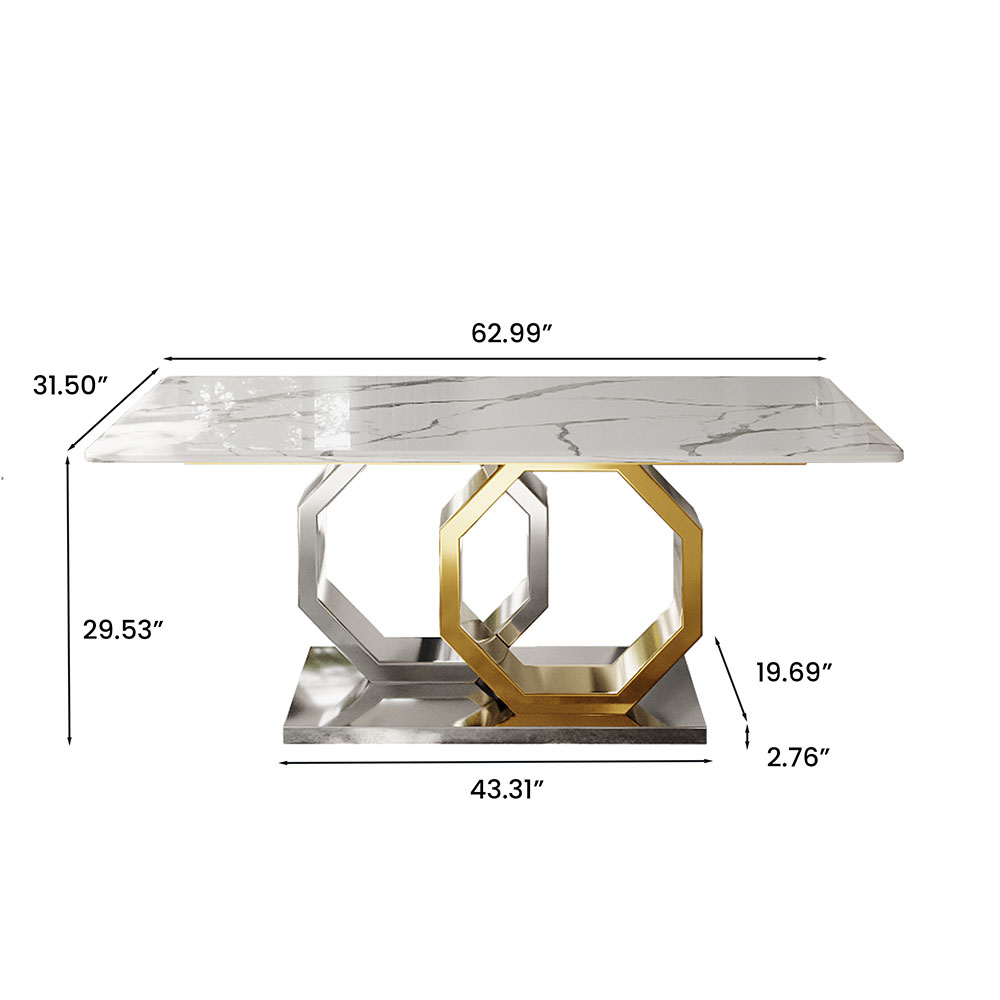 White Faux Marble Dining Tables