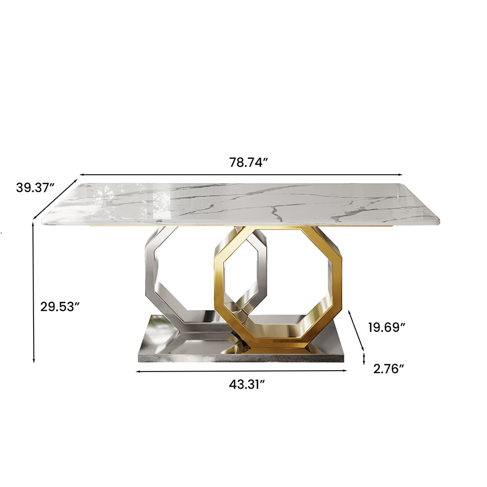 White Faux Marble Dining Tables