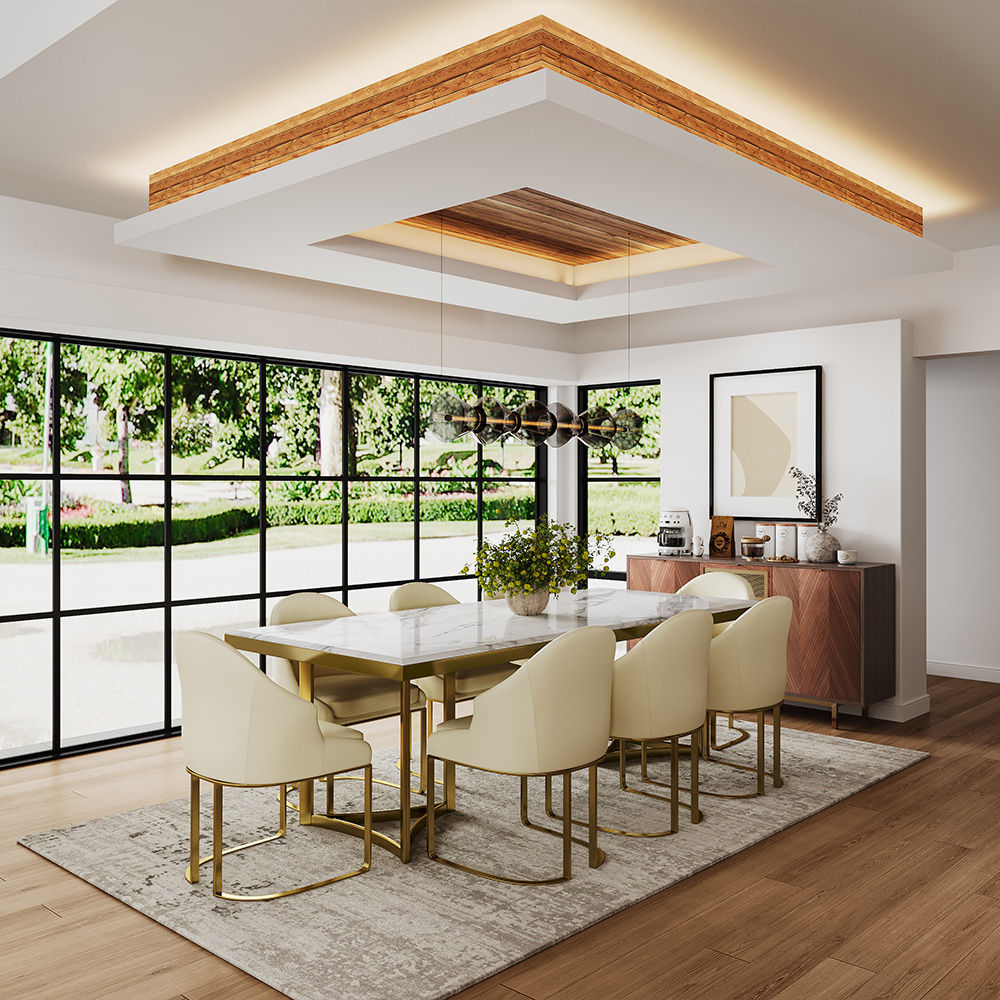 White Faux Marble Dining Tables