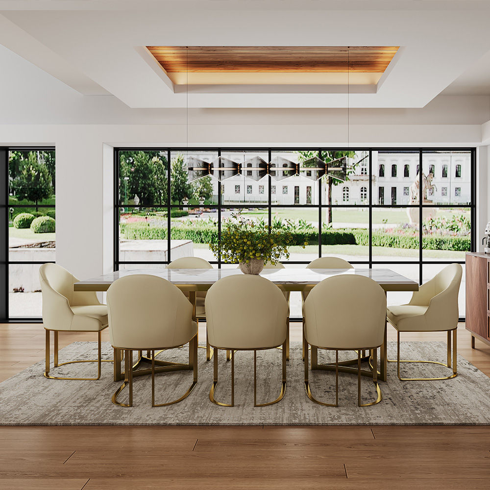 White Faux Marble Dining Tables