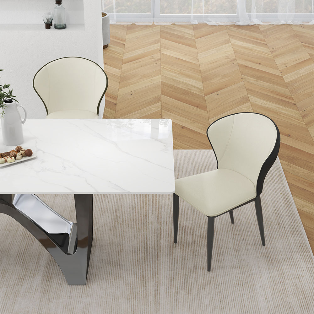 Sintered Stone White Glossy Sintered Stone Dining Tables