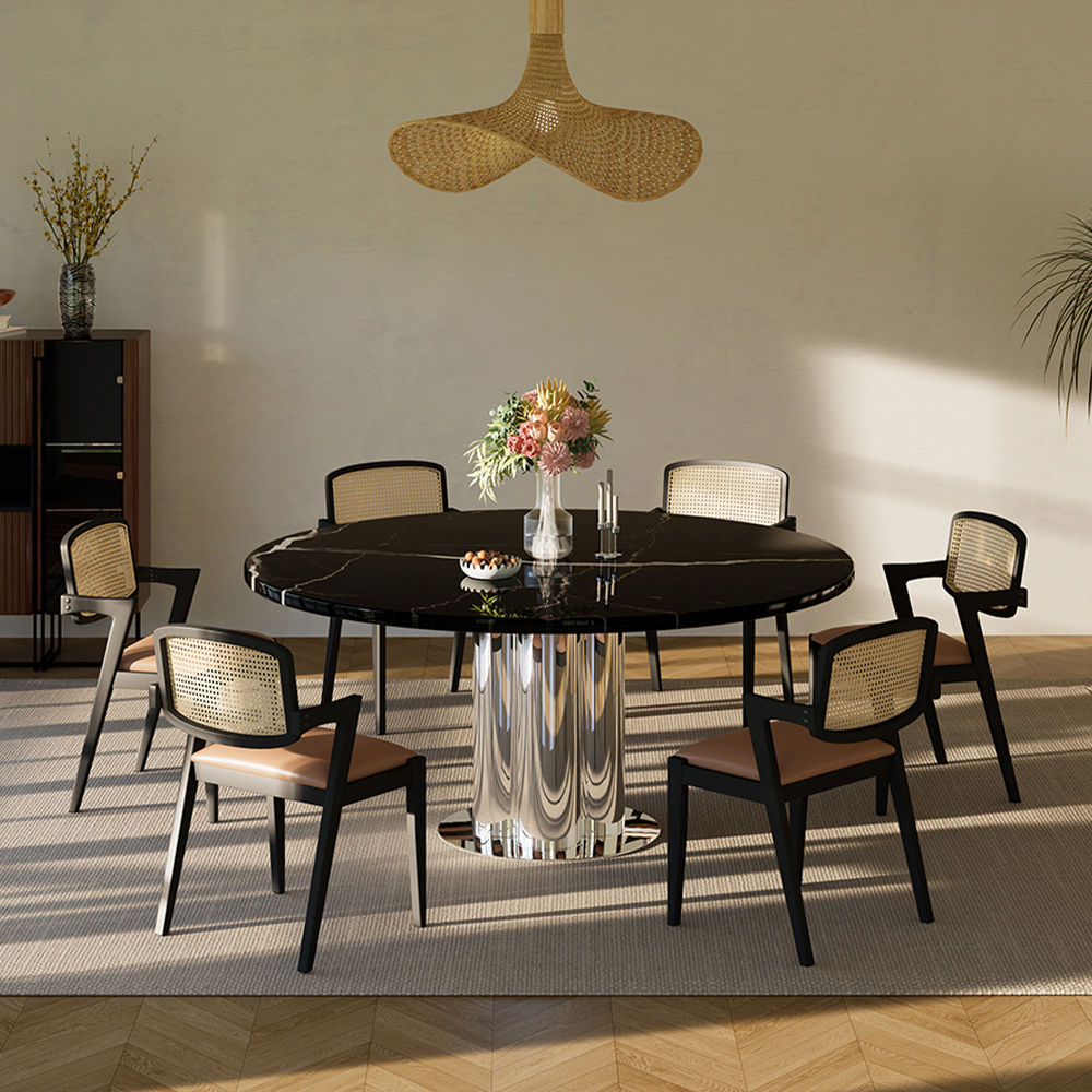 Marble Black Faux Marble Dining Tables