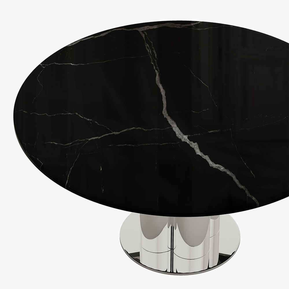 without Chairs Black Faux Marble Dining Tables