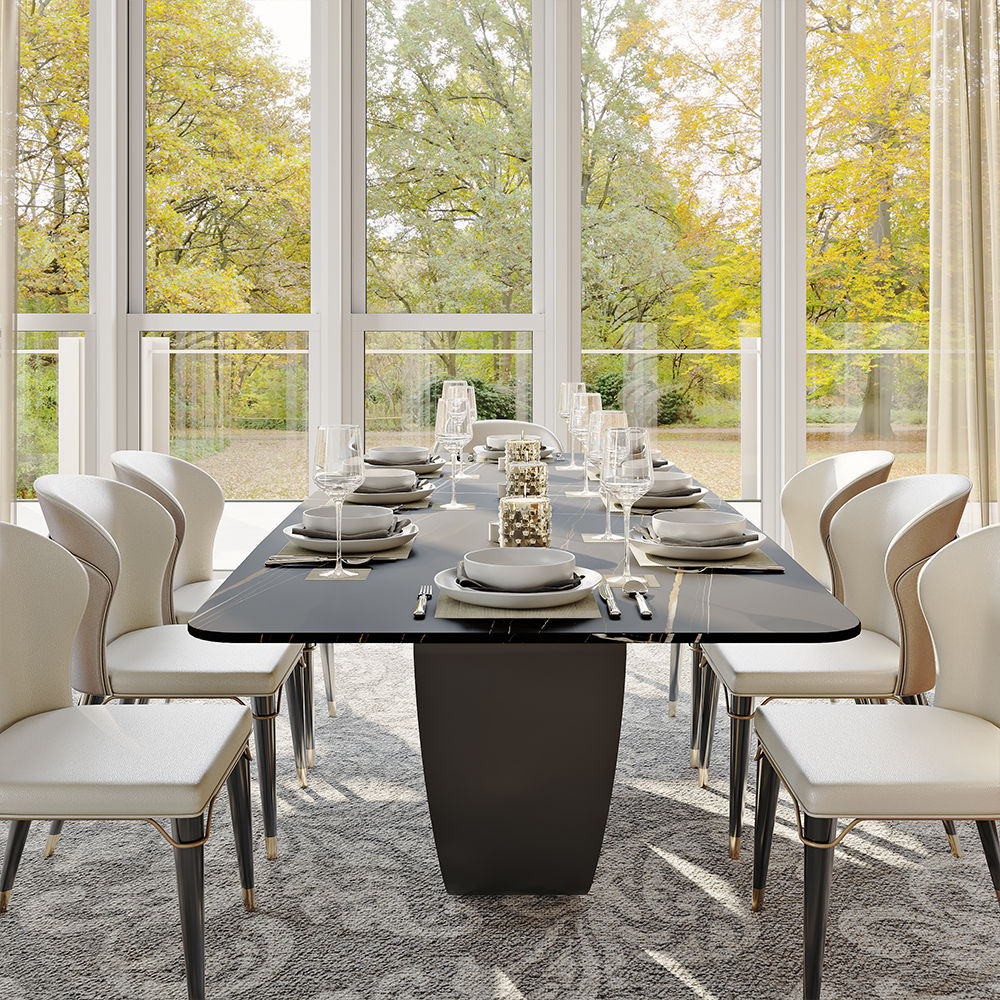 Black Matte Sintered Stone Dining Tables
