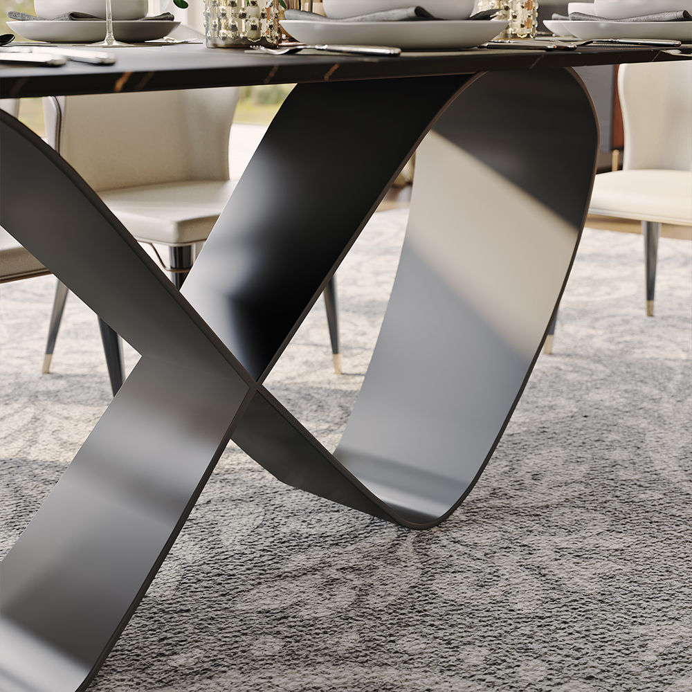 Black Matte Sintered Stone Dining Tables
