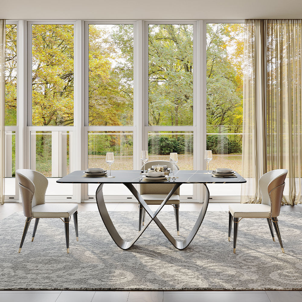 Black Matte Sintered Stone Dining Tables