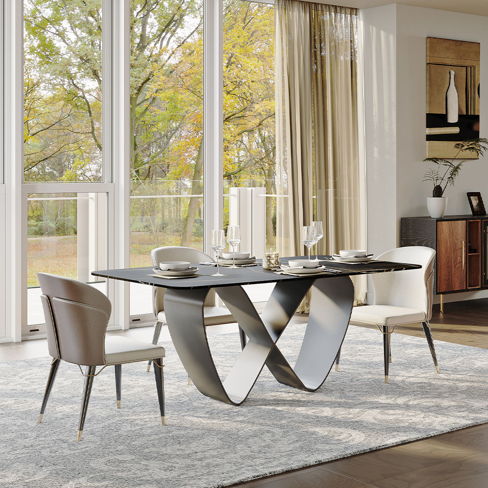 Black Matte Sintered Stone Dining Tables