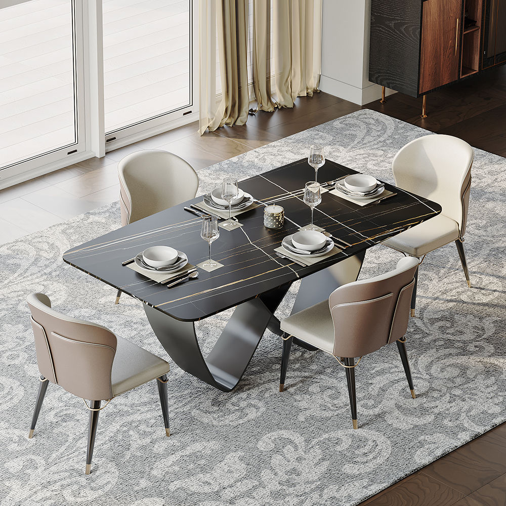 Black Matte Sintered Stone Dining Tables