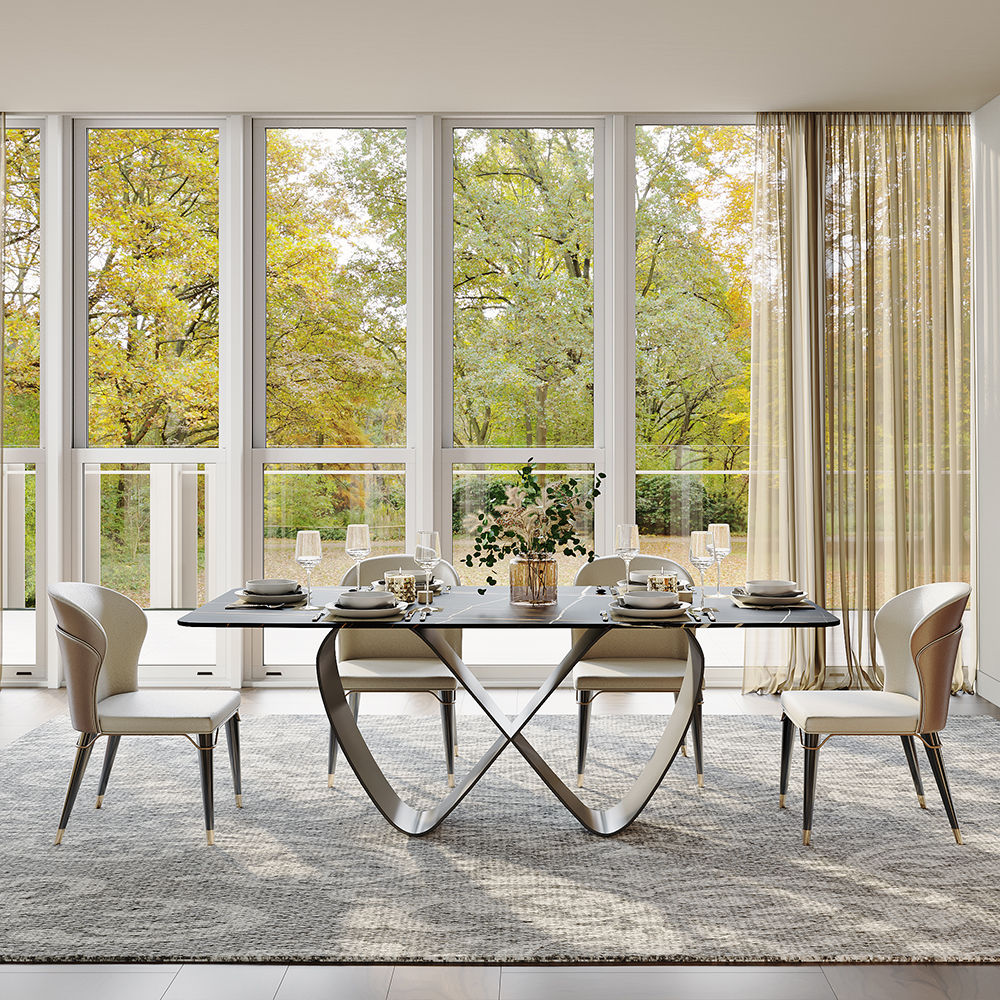 Black Matte Sintered Stone Dining Tables