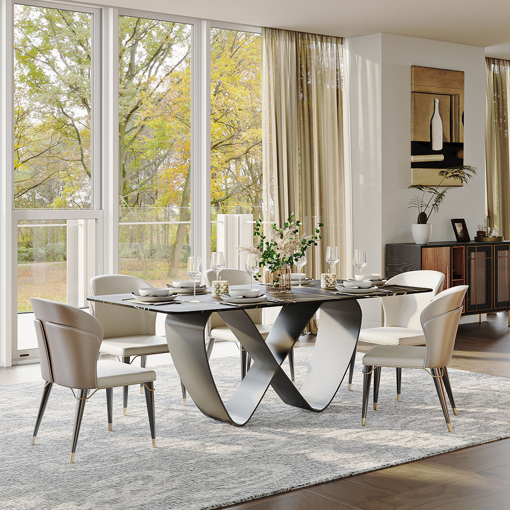 Black Matte Sintered Stone Dining Tables