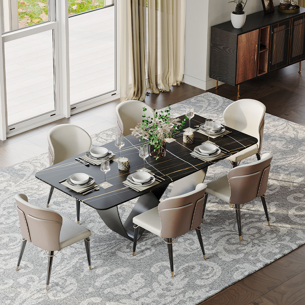 Black Matte Sintered Stone Dining Tables