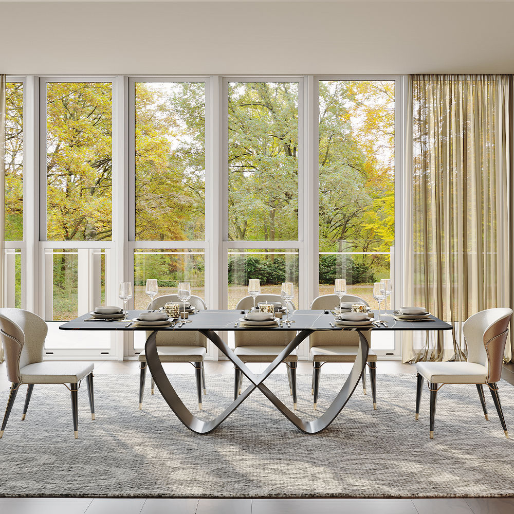 Black Matte Sintered Stone Dining Tables