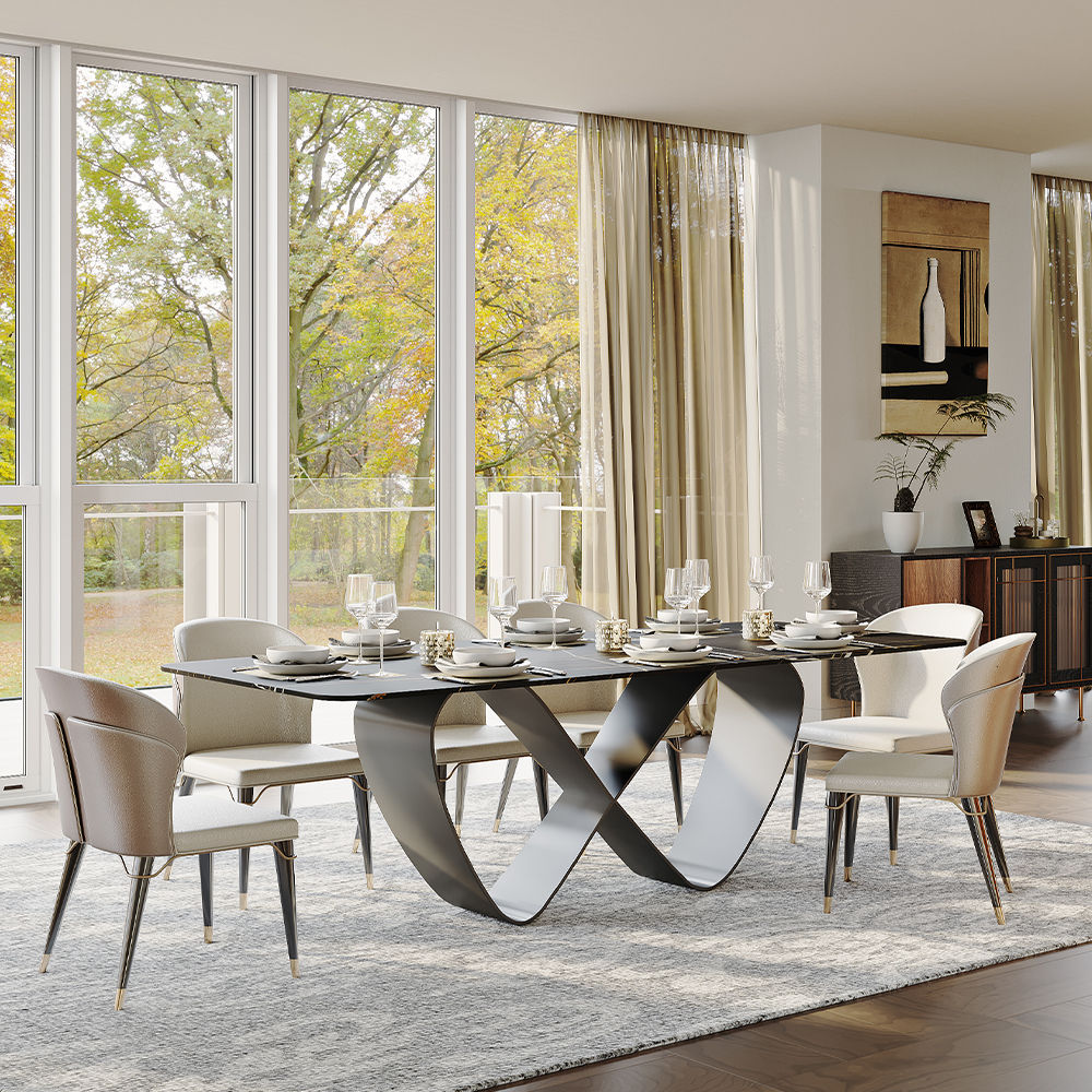 Black Matte Sintered Stone Dining Tables