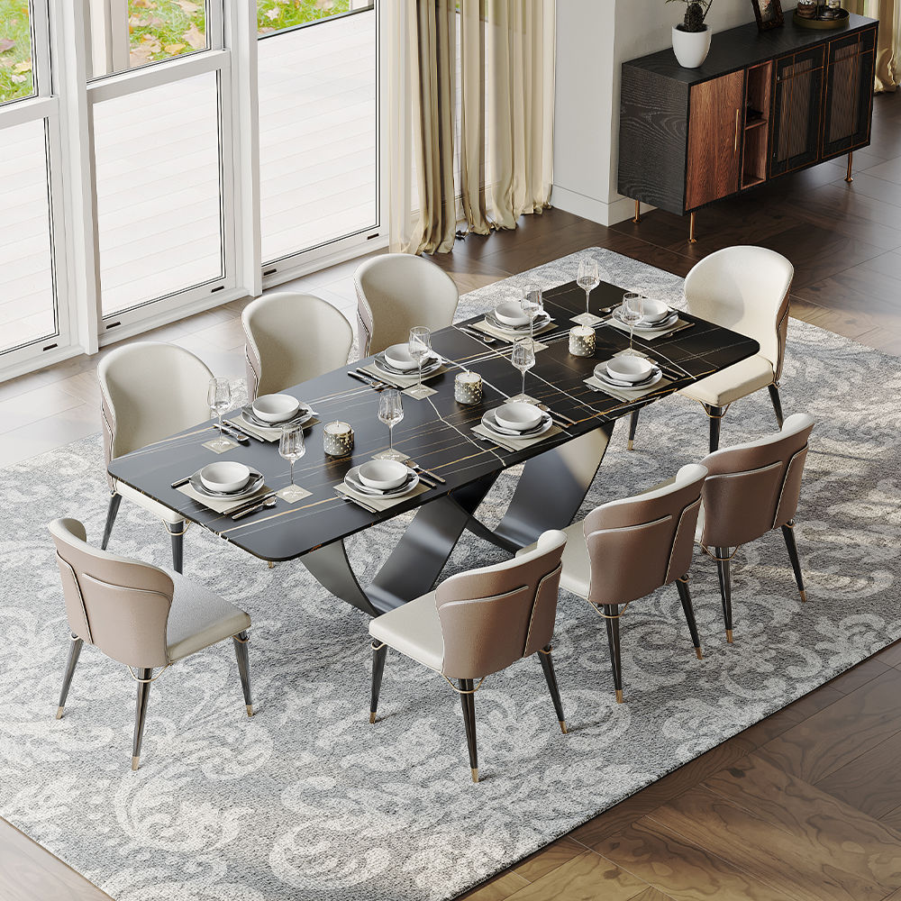 Black Matte Sintered Stone Dining Tables