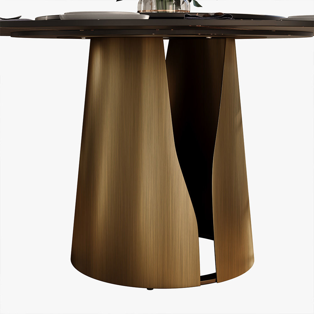 6 Seaters Black Matte Sintered Stone Dining Tables