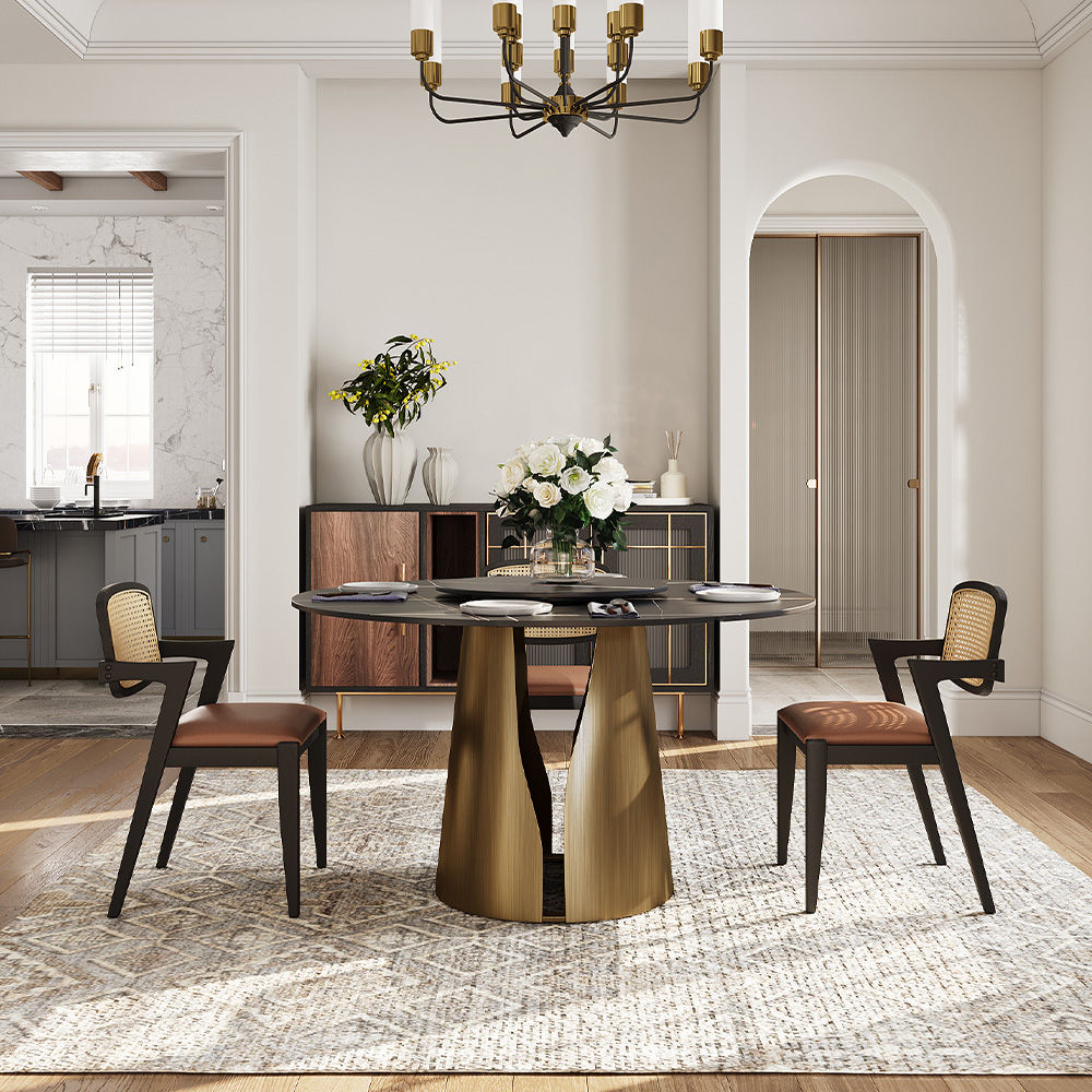 Sintered Stone Bronze & Black Matte Sintered Stone Dining Tables