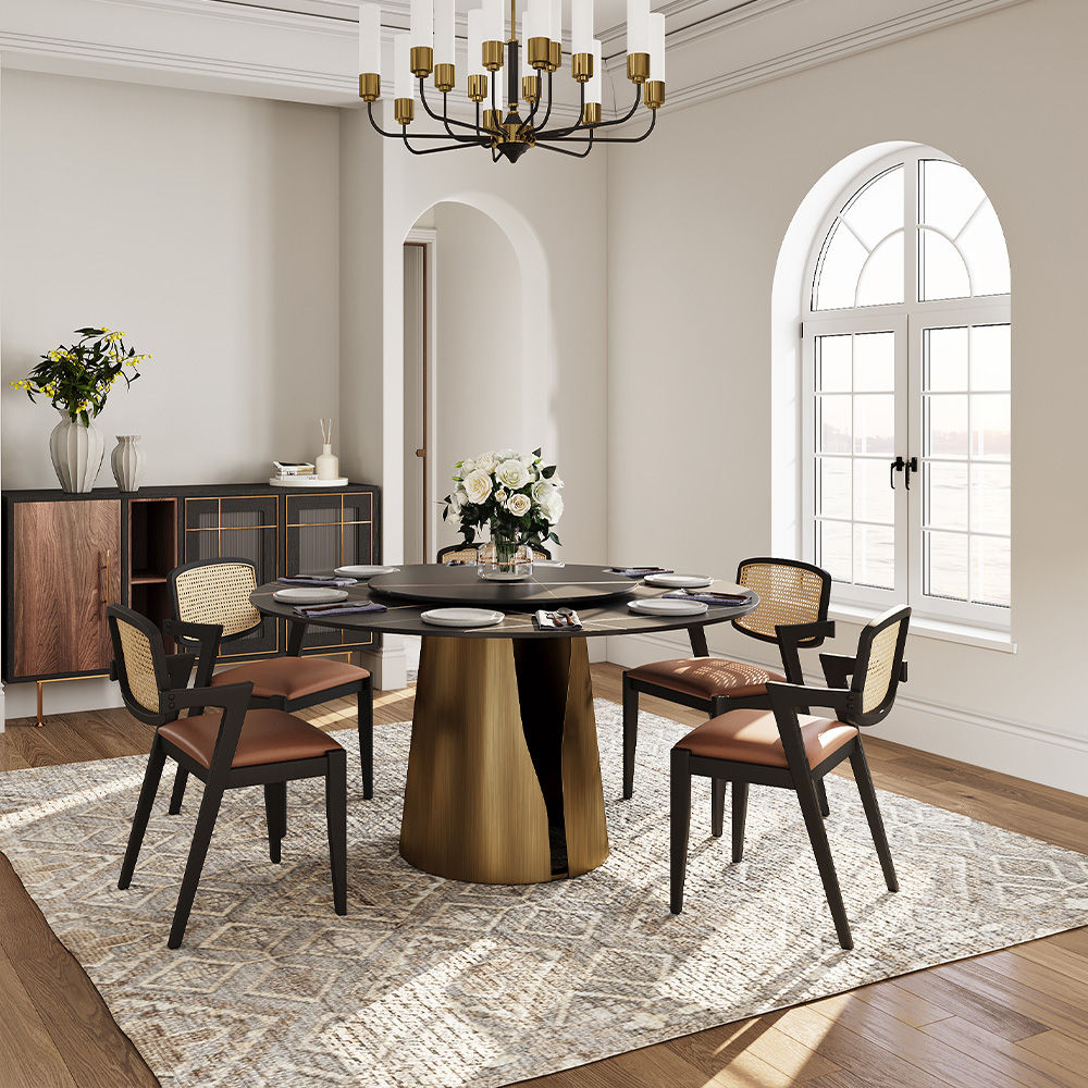 Sintered Stone Bronze & Black Matte Sintered Stone Dining Tables