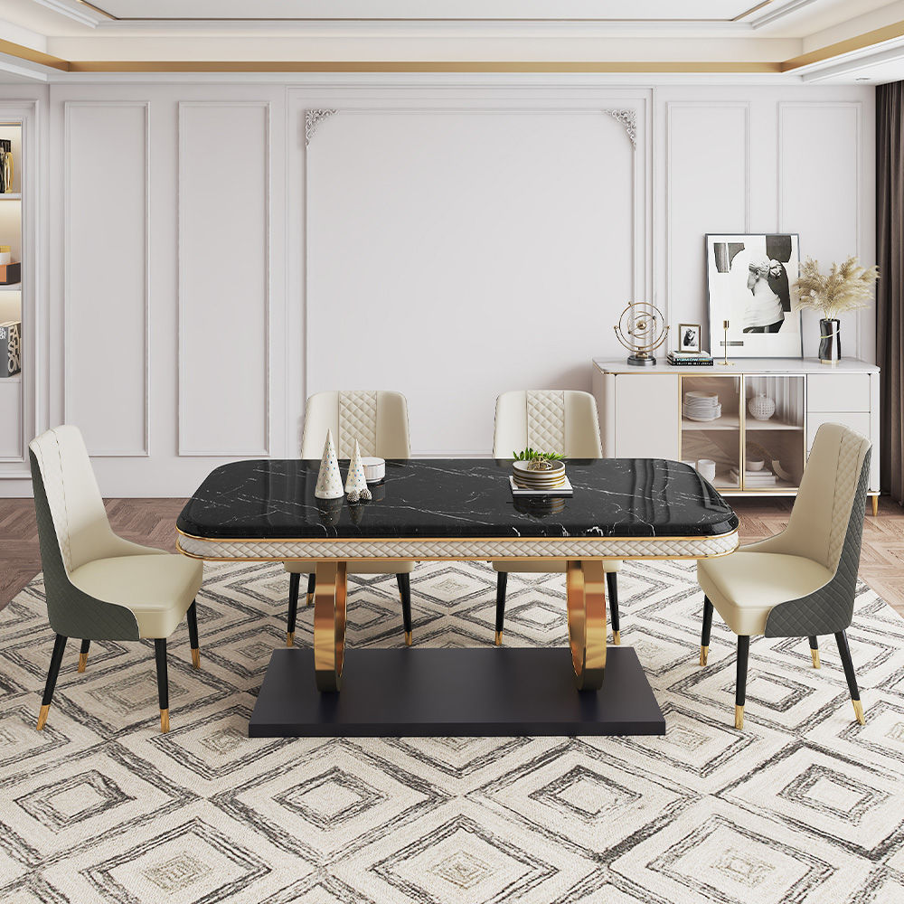 Black Faux Marble Dining Tables