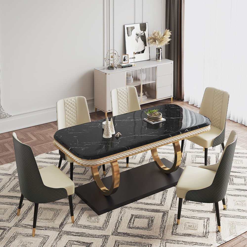 Black Faux Marble Dining Tables