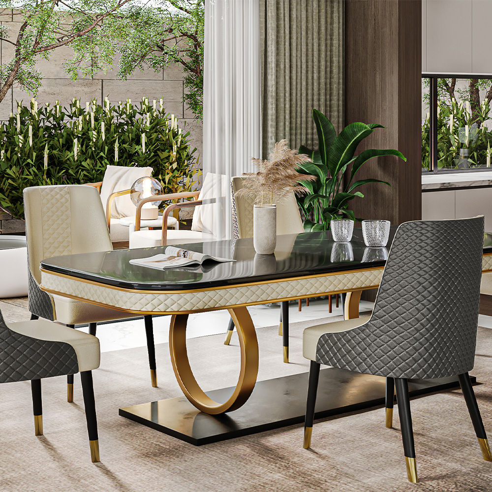 Black Faux Marble Dining Tables