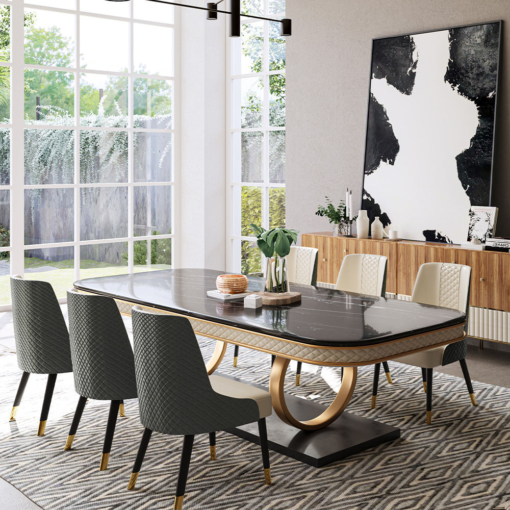 Black Faux Marble Dining Tables