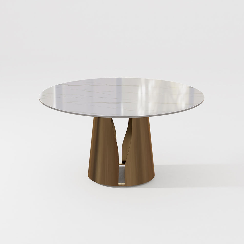 Modern White Glossy Sintered Stone Dining Tables