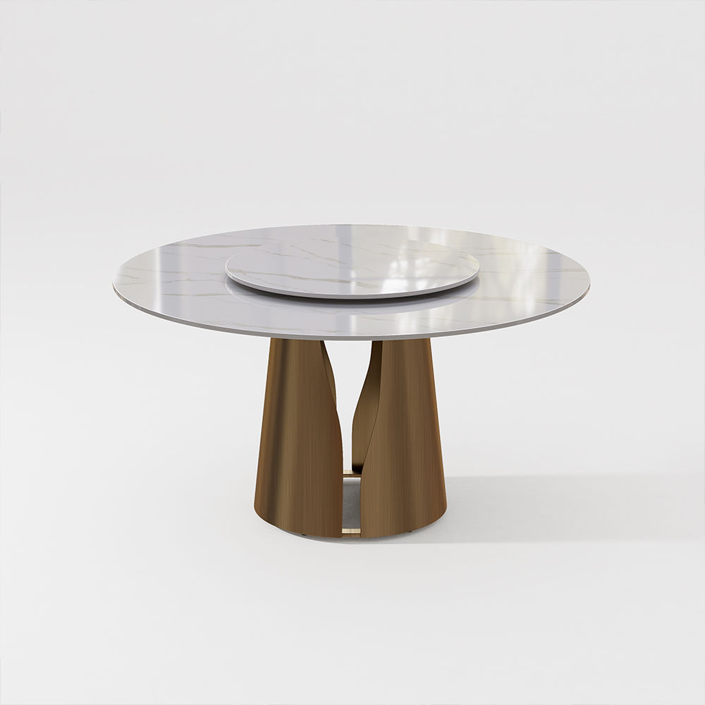 Modern White Glossy Sintered Stone Dining Tables