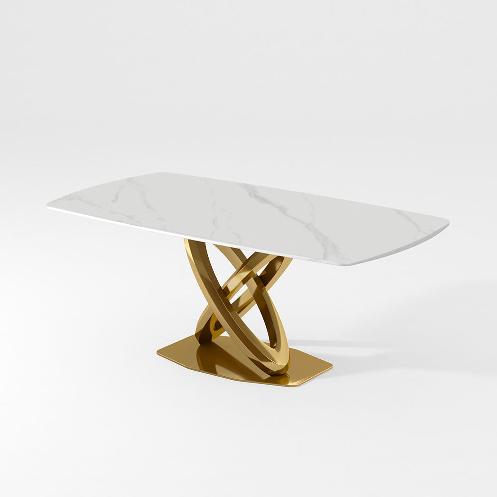 Modern Luxury White Matte Sintered Stone Dining Tables