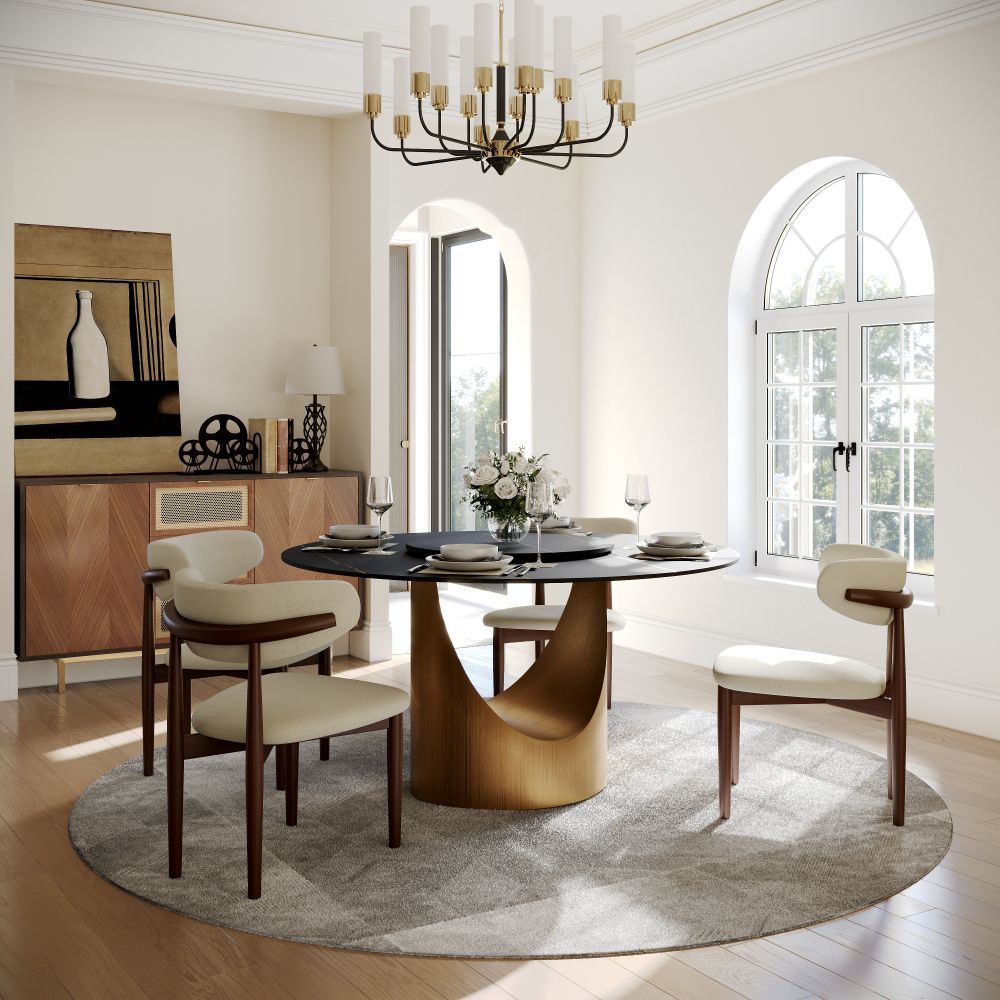 Sintered Stone Black Matte Sintered Stone Dining Tables