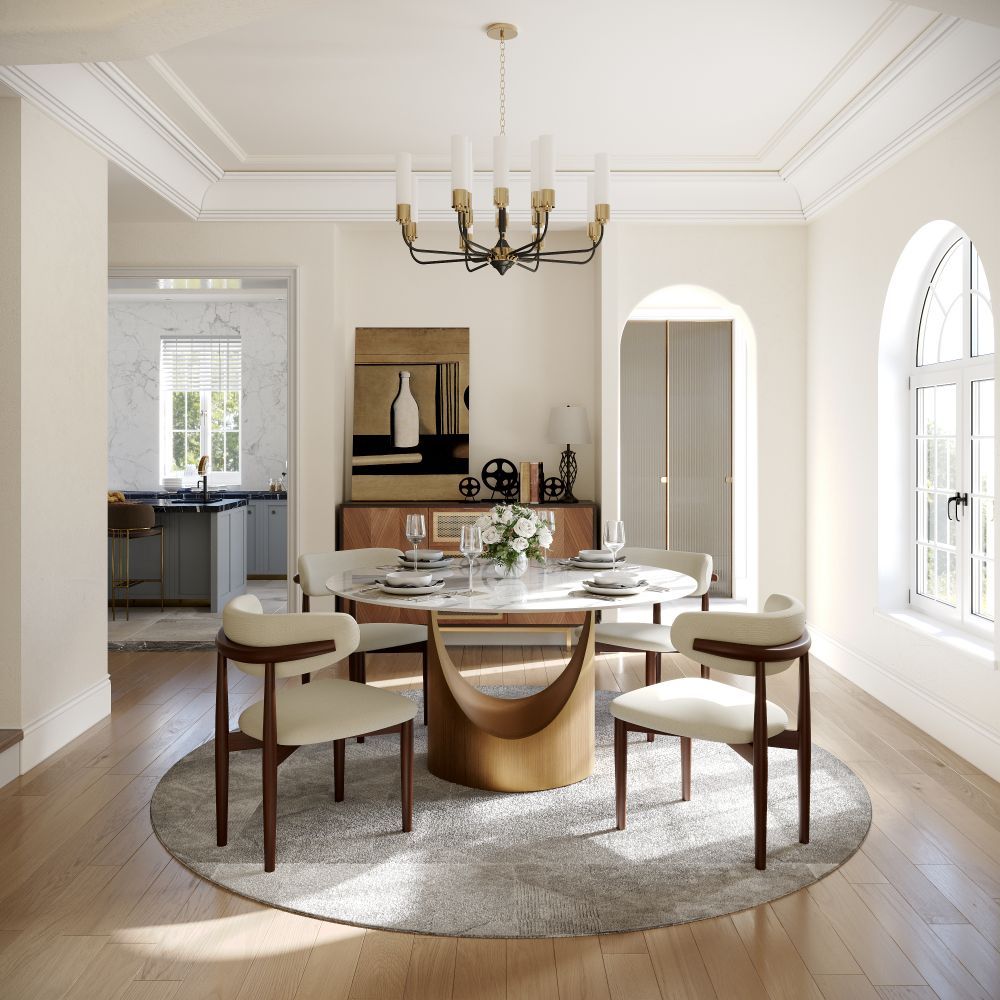 Sintered Stone White Glossy Sintered Stone Dining Tables