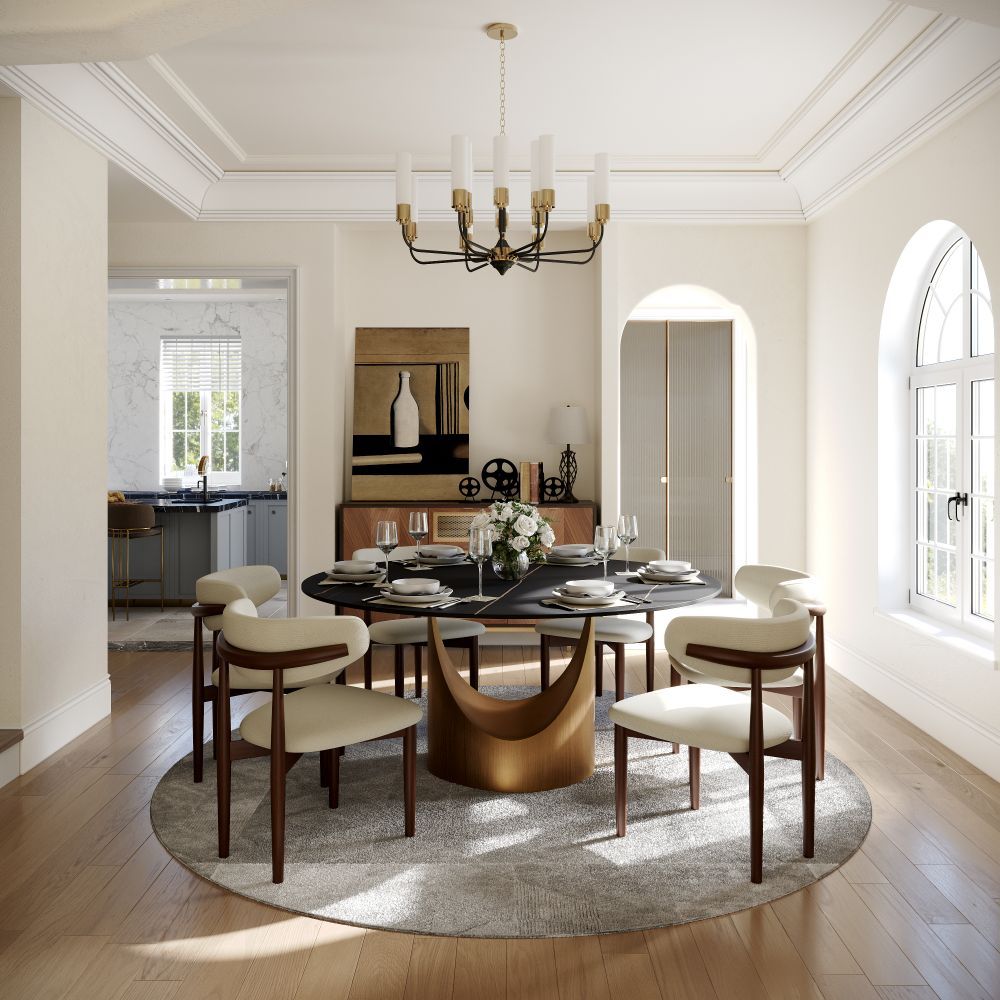 Modern Black Matte Sintered Stone Dining Tables