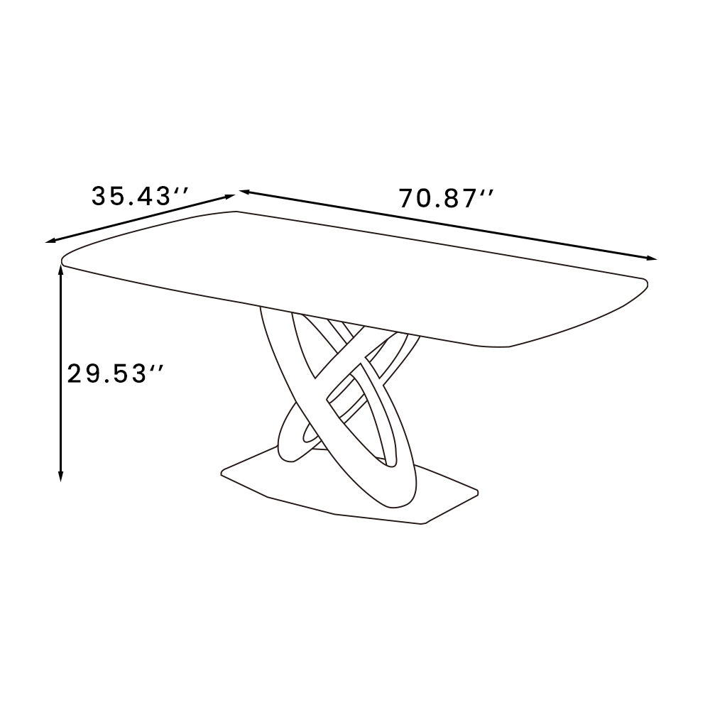 Sintered Stone White Glossy Sintered Stone Dining Tables