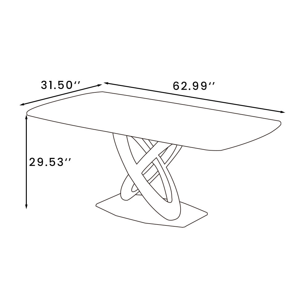 for 6 White Matte Sintered Stone Dining Tables