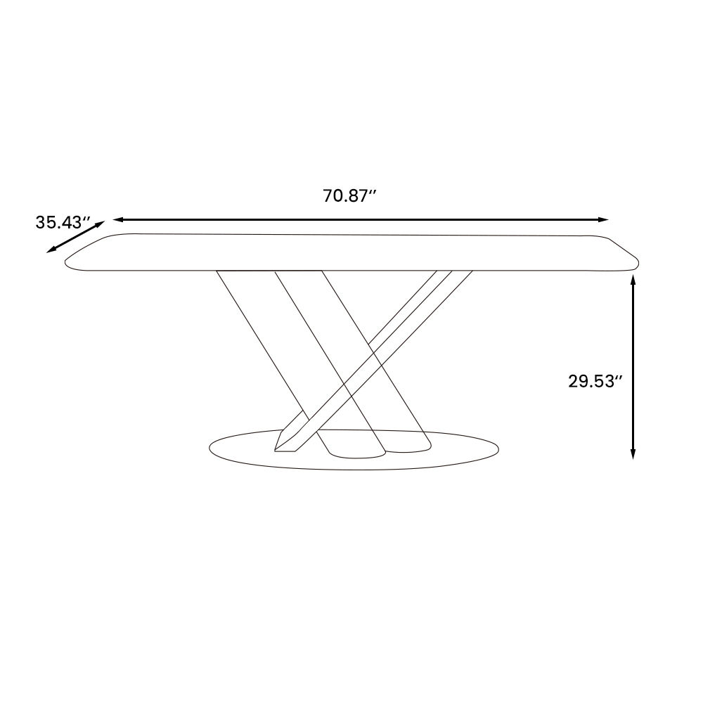 White Glossy Sintered Stone Dining Tables